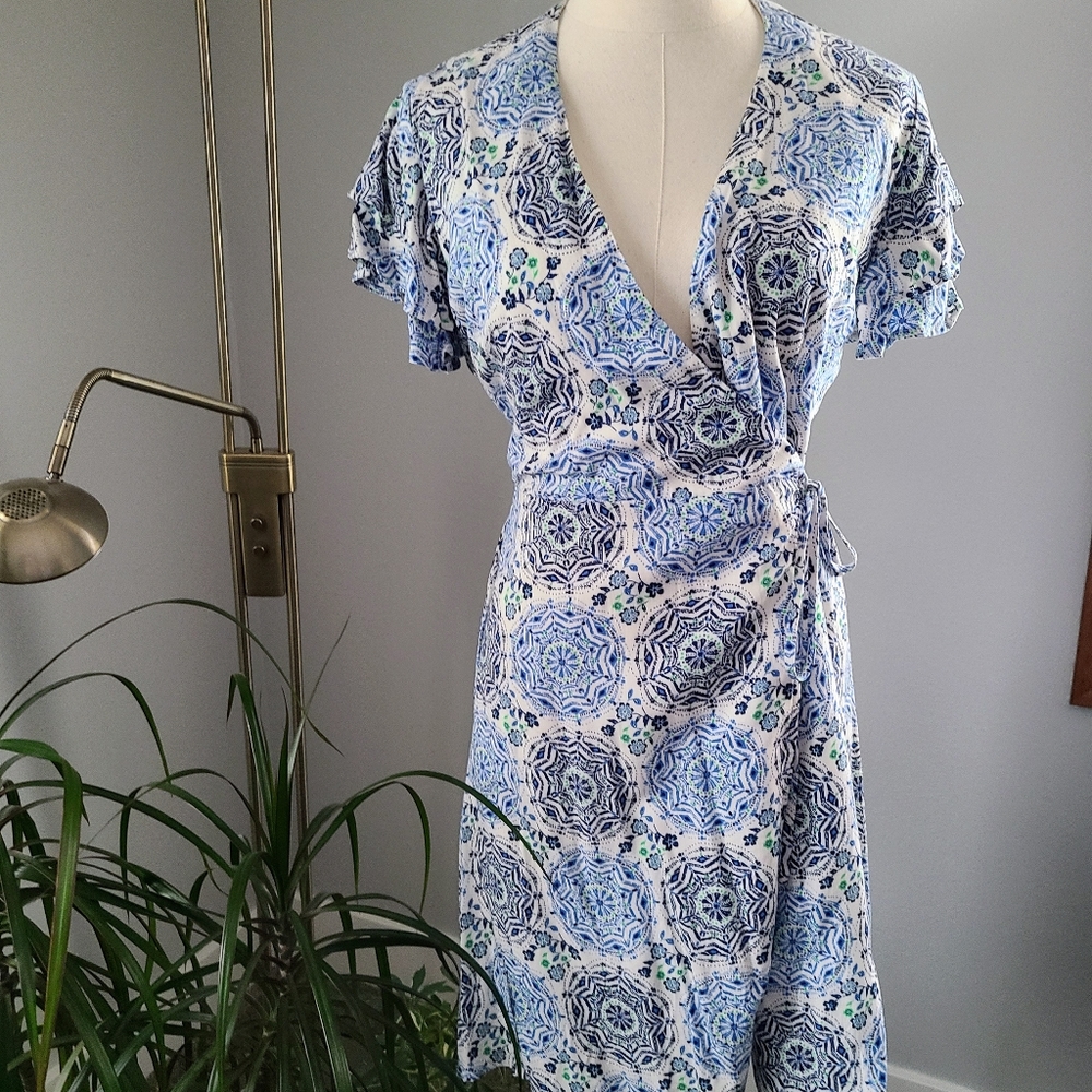 NWT Francescas Heritage Women's Wrap Patterned Sundress - Large